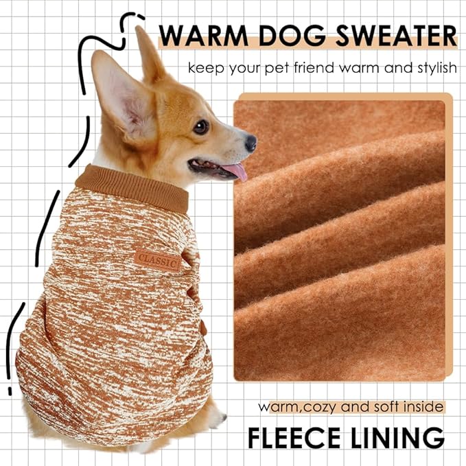 3 Pack Dog Sweaters for Small Dogs Girl Boy Winter Fleece Clothes Warm Soft Dog - Image 2