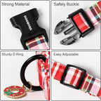 DOGWONG Christmas Dog Collar, Adjustable Red Checkered Pet Collars Christmas - Image 3