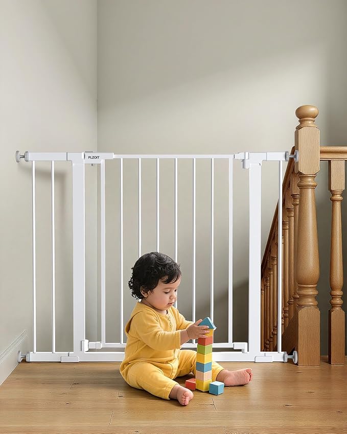 29.5-40.5" Baby Gate for Stairs, Dog Gate for Doorways, Walk Thru Auto Close by PLZOIT-Baby