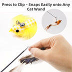 11 PCS Multi-Functional Cat Toy Replacement Heads – Realistic Handmade Bird - Image 7