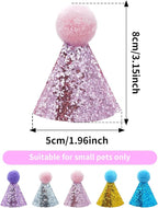 PET SHOW 5 Pack Mini Small Dog Hats Puppy Birthday Party Hats Cats Adjustable - Image 2