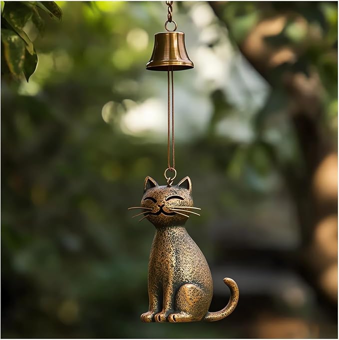 Cat Wind Chime 2025 New Unique Cat Garden Decor Outdoor Cat Statue Themed Gifts - Image 3