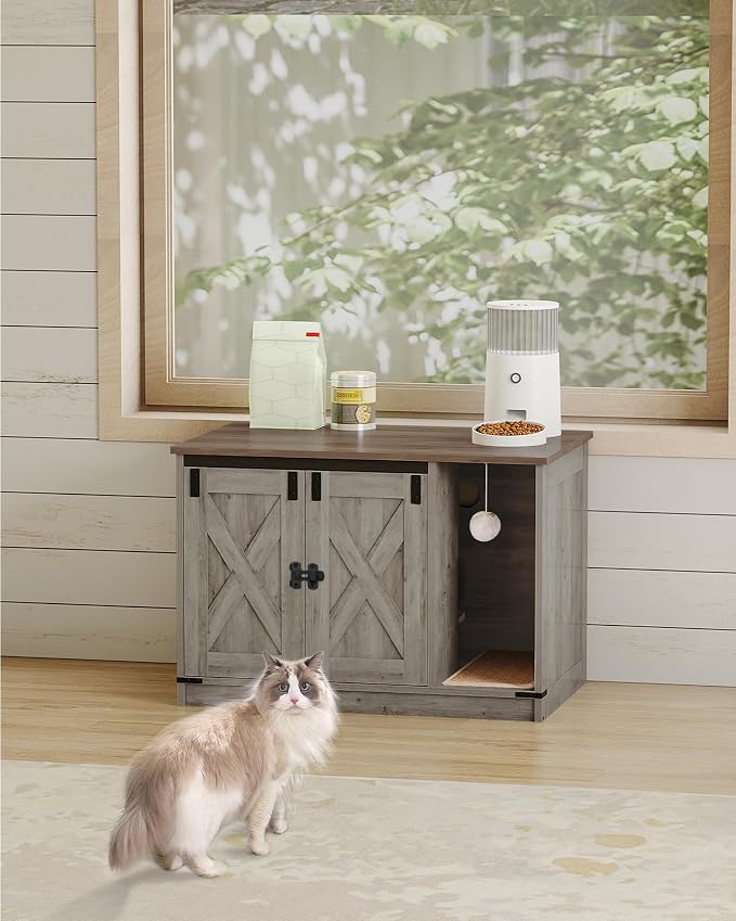 Cat Litter Box Enclosure, Hidden Litter Box Cabinet Furniture - Image 8