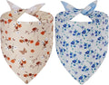 Spring Dog Bandanas Large 2PCS, 4 Pattern Summer Floral Scarf by Unknown