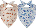 Spring Dog Bandanas Small 2PCS, 4 Pattern Summer Floral Scarf by Unknown