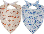 Spring Dog Bandanas XLarge 2PCS, 4 Pattern Summer Floral Scarf by Unknown