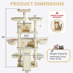 SHA CERLIN 68 Inches Multi-Level Large Cat Tree - Image 6