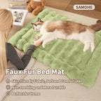 Self-Warming Cat Bed, Plush Faux Fur Pet Bed Mat - Image 2
