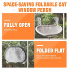 Homegroove Cat Window Perch, 18 x 12 Inch Foldable Cat Hammock - Image 6