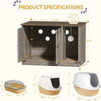 Cat Litter Box Enclosure, Hidden Litter Box Cabinet Furniture - Image 7