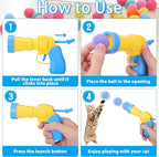 Mity rain 102PCS Cat Ball Launchers & Pom Pom Balls Interactive Cat Toy Set – - Image 5