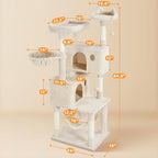 Yaheetech 64.5in Cat Tree Cat Tower Scratching Post, Plush Cover Cat Condo Bed - Image 8