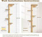 Wild Simulation Cat Tree for Kittens, 5-Level Floor to Ceiling Cat Wall Shelves - Image 6
