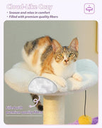 Purple Flower Cat Tree for Small Indoor Cats w/Large Metal Frame Hammock - Image 5