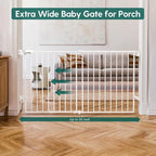 Babelio 31.5-55" No Bottom Bar Baby Gate Extra Wide, 2-in-1 Auto Close Dog Gate - Image 2