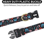 QQPETS Adjustable Soft Dog Collar: Print Flower Pink Multicolor Cute Patterns - Image 3