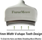 Pet Deshedding Tool with Curve Blade, Cat Grooming Brush, Tight V-shaped Teeth - Image 3