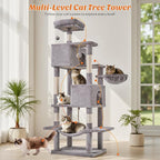 Sweetcrispy 66 inch Cat Tree Tower, Large Multi Level Cat Climbing Tower - Image 4