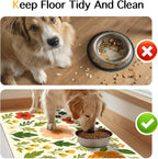 Trendy Flower Pattern Pet Feeding Mat Spill-Proof Feood Pad - Image 8