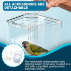 No Mess Bird Feeder for Cage, Hanging Bird Bath for Cage for Lovebirds - Image 4