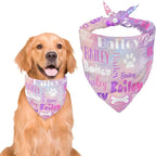Personalized Dog Bandanas Custom Neckwear Name Button Anti-loosening Dog Scarf by Unknown
