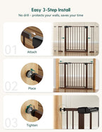 Babelio Metal Baby Gate, 29-48" Auto Close Easy Install Pet Gate, Extra Wide - Image 4