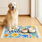 Daisy Flower Pet Food Mat 20" x 12" Welcome Sign Pet Feeding Mat Non Slip Mats - Image 3