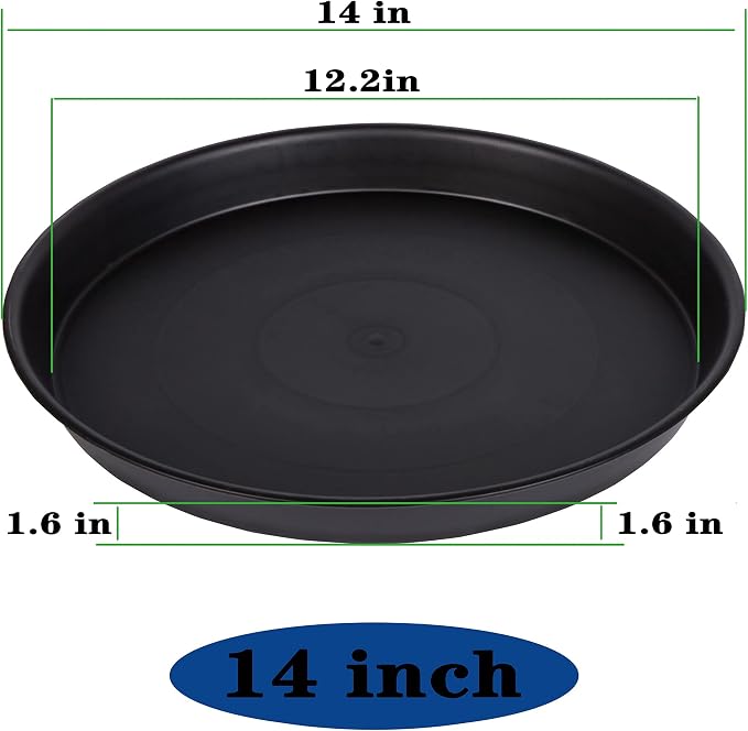 2 Pack of 14 inch Plant Saucer, Heavy Duty Round Plant Trays - Image 3