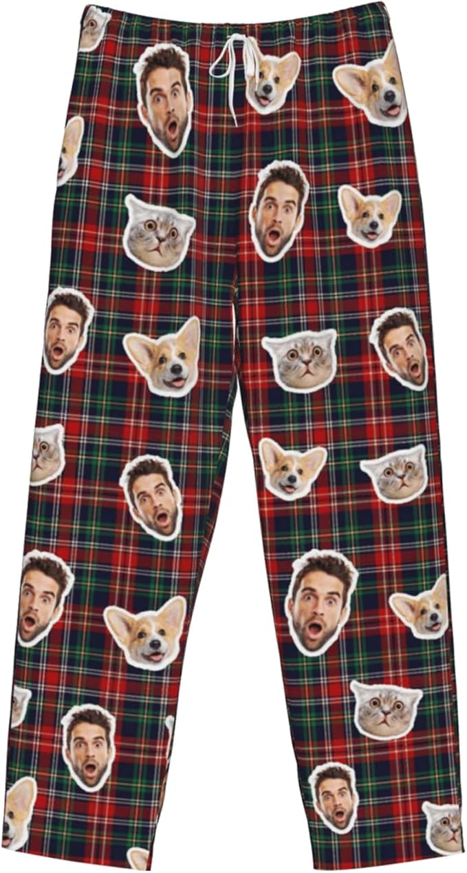 Custom Pajamas Pants Plaid Personalized Funny PJ Pant Design by YourCustomGiftsChoice