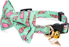 2 Pack Cotton Cat Collar with Bow Tie and Bell - Image 3
