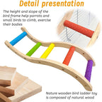 Hamiledyi Nature Wooden Bird Ladder Pet Parrots Climb Bridge Exercise Stands - Image 5