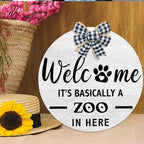 Welcome It's Basically a Zoo in Here Sign, Funny Pet Front Door Sign, Welcome - Image 6