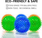SHARLOVY Squeaky Balls for Pet Small Puppy, 6 Pack TPR Fetch Spike Balls for - Image 2