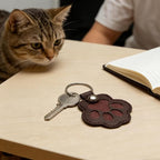 3PCS Cats & Dogs Pet Paw Print Keychain – White Leather Memorial Keychain Holds - Image 2