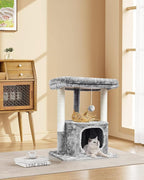 SYANDLVY 27IN Cat Tree for Indoor Cats Large Adult, Modern Activity Tower - Image 2