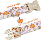 Faygarsle Fall Pumpkin and Leaves Pattern Dog Collar - Image 4