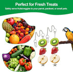 2 Pcs Chain Clauses Bird Cage Food Holder Stainless Steel Parrot Fruit & - Image 5