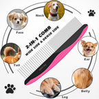 3PCS Pet Grooming Rake & Metal Comb & Flea Comb - Image 4