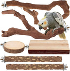 Parrot Perch Bird Perch Stand Set Natural Wild Wood Grape Sticks Paw Grinding by lovyoCoCo