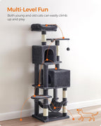 Feandrea Cat Tree, 59.5-Inch Tall Cat Tower, Plush Multi-Level Condo - Image 3