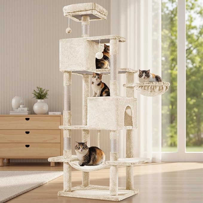 Sweetcrispy 66 inch Cat Tree Tower, Large Multi Level Cat Climbing Tower - Image 7