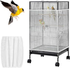 White Bird Cage Seed Catcher Adjustable Soft Birdcage Cover Reusable Nylon Mesh by Unknown
