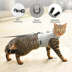 Cat Harness and Leash for Walking Escape Proof Breathable Mesh Fabric, Solid - Image 5