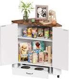 PakaLife Farmhouse Dog Food Storage Corner Cabinet, Dog Feeding Station - Image 9