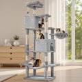 Large Cat Tree 66 Inch, Sisal Scratching Posts and Hammock, Pet Play House by Aidoly