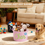 Personalized Dog Toy Storage Basket Custom Cotton Woven Bin - Image 6