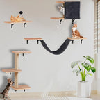 Wall Mounted Cat Climber Set, Solid Wood Cat Wall Shelves by MADNIU