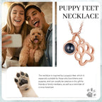 Personalized Cute Dog Cat Paw Name Necklace Forever Love Custom Heart Pendant - Image 6