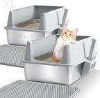 2 Pack Stainless Steel Litter Box, XL Metal Cat Litter Box by Unknown