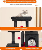 FISH&NAP Cute Cat Tree Kitten Cat Tower - Image 5